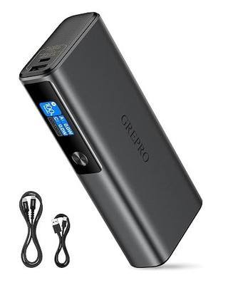 GREPRO 100W Laptop Power Bank, 20000mAh 130W Total Aluminum Alloy USB C | Travel Essential Fast Charging Portable Charger,TFT Smart Display for iPhone 17-12 Series/MacBook/iPad/Steam Deck/Galaxy S26