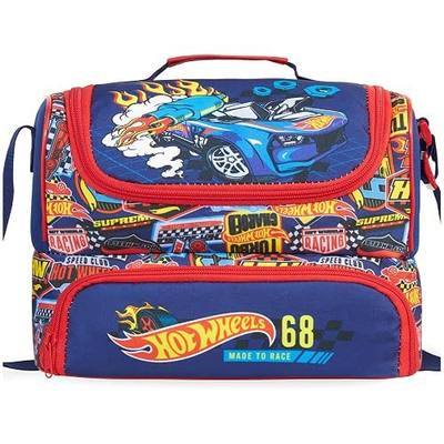 Get Trend Hot Wheels Boys Insulated Lunch Bag, Dual Compartment | Snack Bag for Kids, Reusable Cooler Bag with Handle and Straps for School, Picnic, Gamer Gifts for Boys