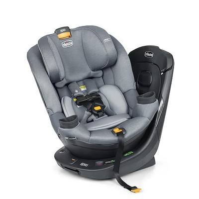 Chicco Fit360 Rotating Convertible Car Seat, 360° One-Hand Rotation | ClearTex flame retardant-free, GREENGUARD Gold, Titanium/Grey, rear and forward-facing toddler convertible car seat