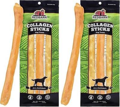 Redbarn Pet Products 100% Natural Large 12" Beef Collagen Sticks for Dogs - Long Lasting Low-Odor Alternative to Traditional Rawhide & Bully Sticks-Supports Healthy Joints, Skin, & Coat - 6 Count