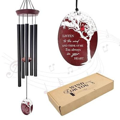 Cardinal Memorial Wind Chimes for Loss of Loved One, Tree of Life | 33.5" Red Cardinal Sympathy Wind Chimes,Remembrance Gift for Loss of Mom Dad