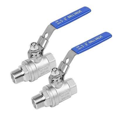 2 Pack 1/2" Full Port Ball Valve NPT Male x Female 304 Stainless Steel Heavy Duty 1000 WOG Shut Off Valve with Locking Device (1/2 Inch)