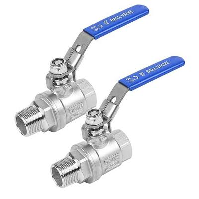 2 Pack 3/4" Full Port Ball Valve NPT Male x Female 304 Stainless Steel Heavy Duty 1000 WOG Shut Off Valve with Locking Device (3/4 Inch)