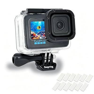 Suptig Underwater Waterproof Diving Housing Compatbile for Go Pro Hero 13/12/11/10/9 Black, 50M/164FT Protective Underwater Diving Housing Case Hero 13/12/11/10/9 Black for Scuba Snorkeling Swimming