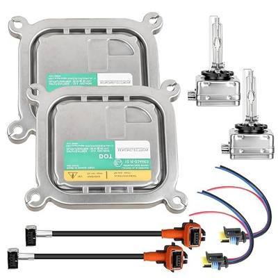 2PCS Xenon Headlight Ballast Control Unit 8A5Z-13C170-A for Ford Mustang Edge Escape Explorer F150 Flex Taurus 2010-2019 Xenon HID Ballast w/Igniter & D3S Bulb,Replaces DL3Z-13C170-A 8A5Z13C170A