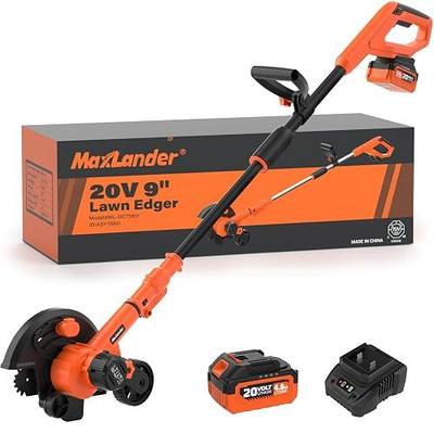 Maxlander 9'' Lawn Edger, 3-Position Blade Depth, 4.0Ah Battery & Charger | Cordless, Battery-Powered, for Driveways, Sidewalk