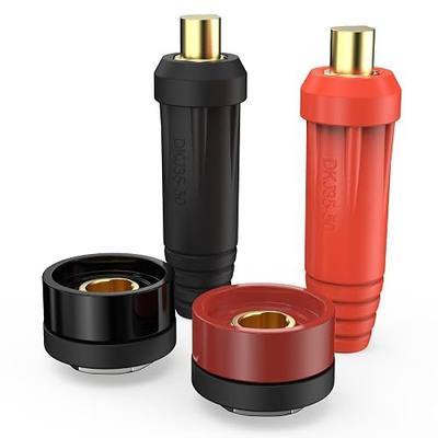 YESWELDER Welding Cable Panel Connector, Plug and Socket Set DKJ35-50 and | four-piece red and black plug-and-socket set, quick 160-315A cable connections