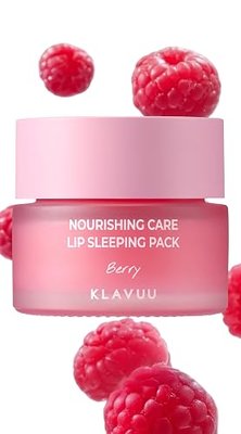 Klavuu Lip Mask Sleeping Pack (0.7oz) – Overnight Deep Hydrating Korean Lip Balm Treatment for Very Dry, Chapped Lips | Lip Lightening & Plumping with Instant Hydration | Gentle Exfoliating (Berry)