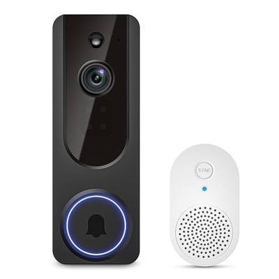 Hubposh Doorbell Camera Wireless with Indoor Receiver, Baby Monitor, Battery Powered, AI Human and Motion Detection, 2 Way Talk, 1080P Night Vision, Cloud Storage (Sold Separately)