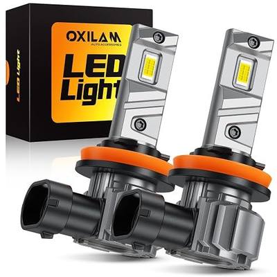 OXILAM Q6 H11 LED Fog Light Bulbs, H8 H9 H16 Lights 80W Super Bright 6500K Cool White, 10-Year Longer Lifespan, Plug and Play, Pack of 2