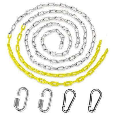 ABUSA 2Pcs 66" Swing Chains with 4Pcs Quick Connection Hooks, Heavy Duty Swing Hanging Chain Kit for Indoor Outdoor Playground Equipment,Swing Set,Boxing Bag and More, 1000 lb Capacity(SC006)