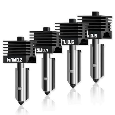 4-Pack X2D/H2S/H2D/H2C/P2S Hotend for Bambu Lab 3D Printer, Quick Swap Hardened Steel Nozzle Assembly 0.2mm 0.4mm 0.6mm 0.8mm for High Speed 3D Printing, Bamboo Extruder Print Head,3D Printer Parts