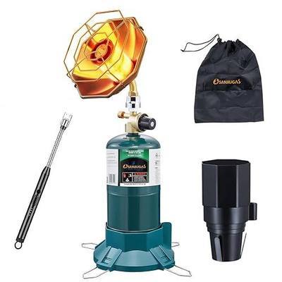 6200 BTU Propane Camping Heater with Radiant Burner and Adjustable Flame | Portable Tent Heater, Stable Base, Fits 1 lb Propane Tank for Camping Hiking Ice Fishing Hunting Backyard