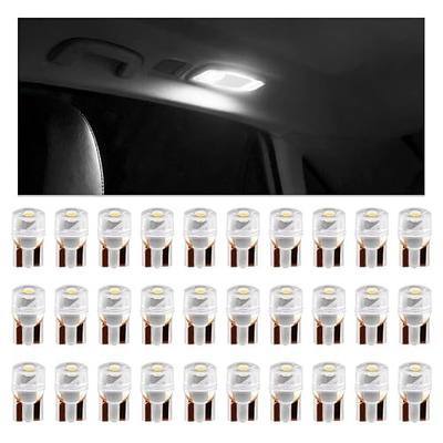 30PCS 194 LED Bulbs,12V T10 Wedge Base Fit 2825 W5W LED 194 Bulb Replacement,Multi-Functional 168 LEDs Bulb for Car Lisense Plate Light/Gauge Cluster Lights/Dome Lights (White/30PCS)