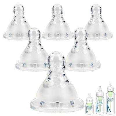 Silicone Nipples for Dr. Brown's Level 2 Narrow Baby Bottle, Medium Flow, 3m+, 6 Count
