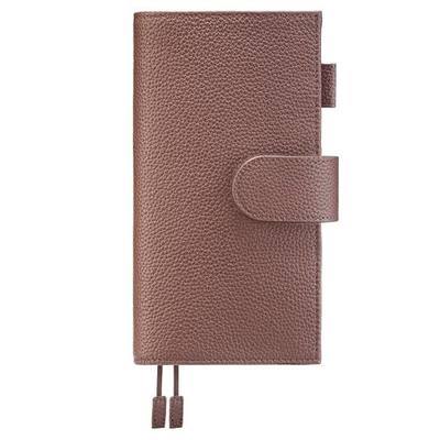 Leather Planner Cover for Hobonichi Weeks & Weeks Mega, Pebbled Genuine Leather Notebook Cover, Slim Planner Case with Pen Loop, Card Slots, Bookmarks & Back Pocket(Coffee)
