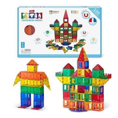 Tytan Magnetic Tiles 220 Piece Playset S1 | STEM, Montessori & sensory play; strong snap-fit magnets; build 2D & 3D shapes; develops motor skills; STEM gift for kids