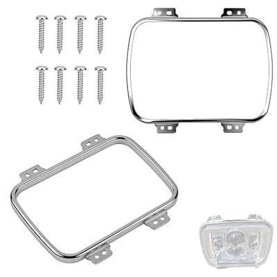 2 sets 42407 Headlamp Retaining Ring,with eight fixing screws | 42407 Rectangular Headlamp Retaining Ring (8in×5.6in),compatible with Dorman