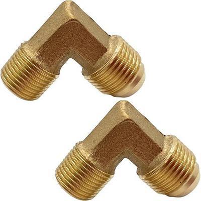 2PCS 90 Degree Elbow 1/2" Flare x 3/8" NPT Male Adapter Brass Fitting for Air Fuel Oil Line by CX WONDERLAND