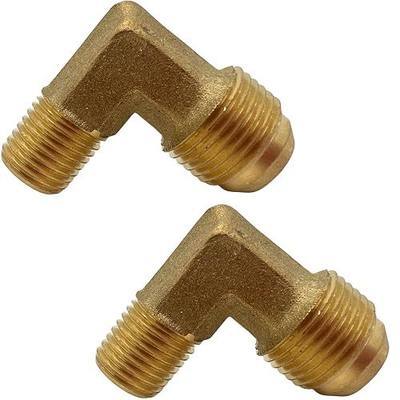 2PCS 1/2" Flare x 1/4" NPT Male Brass 90 Degree Elbow by CX WONDERLAND | 1/2" Flare x 1/4" NPT Male, 90 Degree Brass Elbow Adapter, Fitting