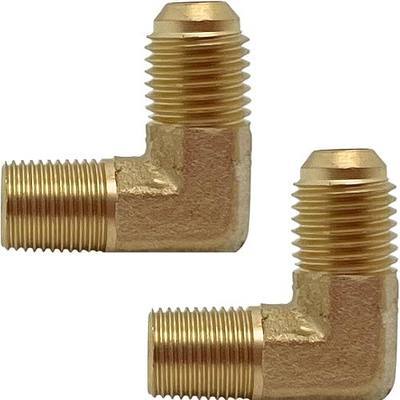 2PCS 90 Degree Brass Elbow 1/4" Flare x 1/8" NPT Male Adapter Fitting for Air Fuel Oil Line by CX WONDERLAND