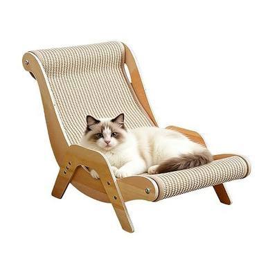 Extra Large Cat Scratching Lounge - Multi-Layer Solid Wood & Sisal, XXL Cat Scratcher and Bed for Large Cats, Furniture Protector with 110lb Capacity