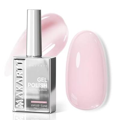 Makartt Milky Pink Gel Nail Polish: 15ML Hema-Free, Jelly Baby Pink | Plant-Based TPO-Free Formula Sheer Translucent Effect Soak Off UV LED Nail Art Manicure DIY Home Salon Gift