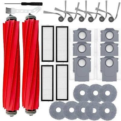 QV 35A/Qrevo S Pro Accessories Replacement Kit for Roborock Robot Vacuum | Fit QV35S/QR798/QR598, 28PCS, 2 Main Brush, 4 Filters, 8 Mop Pads, 6 Dust Bags, 6 Side Brushes, 2 Tools, Super Value Pack