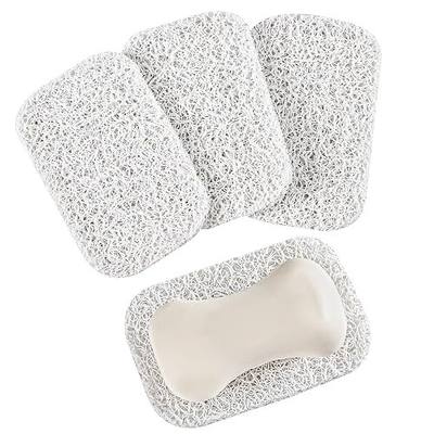 4 Pack Soap Holder Pad,Soap Holder for Kitchen & Bathroom,White Non-Slip Soap Lifting Pads for Soap Dish