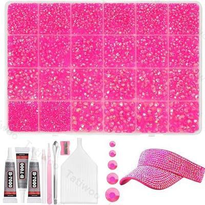 20000Pcs Hot Pink Flatback Jelly Resin Rhinestones for Bedazzling | Mix Sizes Hot Pink Gems Bedazzling for Crafting, Flatback Rhinestone for DIY Face Makeup Crafts Tumblers