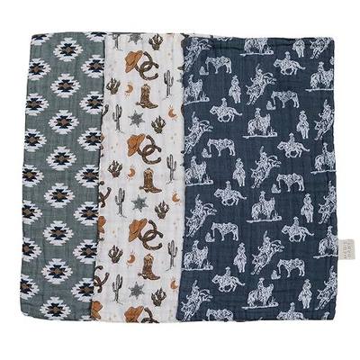 Mebie Baby Burp Cloths, Outlaw Cowboy, Muslin Burp Cloth Set for Spit Up, Drool, and More, Boho Burp Cloths for Baby Boy and Girl, Baby Must Haves for Registry Lists and Gifts for Newborns