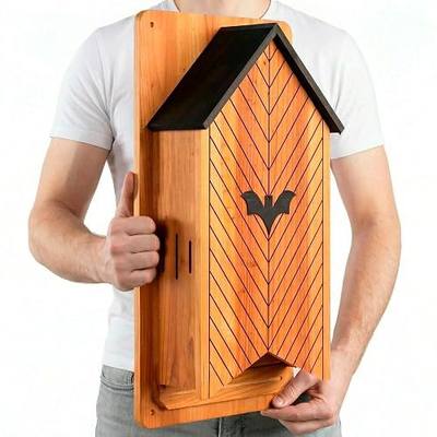 Sky Haven Large Bat House for Outdoors – 25" Extra Large 3-Chamber Bat Box – Wall Mount Only – FSC Fir Wood – BCI Standard Size – 120 to 180 Bats