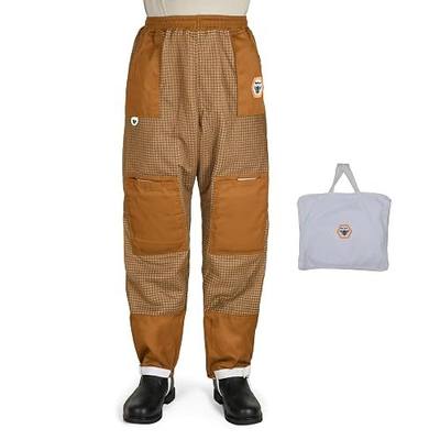BP-351 Beekeeping Pant Ventilated Three Layer Mesh with Leg High YKK Zippers & Pockets White & Brown