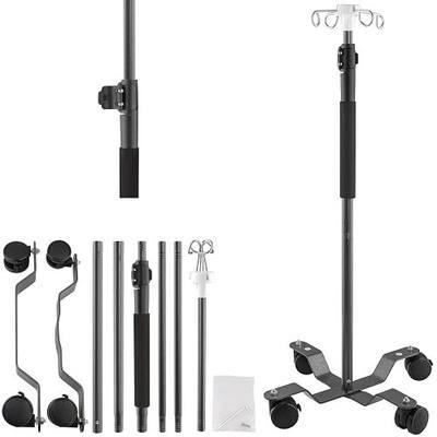 IV Poles with Wheels,47 to 100In Portable IV Floor StandTelescopic with 4 Hooks IV Bag Holder Stand Feeding Pump Stand Stainless Steels Pipe Extension Pole IV Influsion Pole