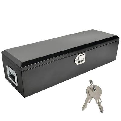 39 Inch Steel Heavy Duty Truck Bed Tool Box Truck Car Outdoor Trailer Pickup Toolbox, RV Storage Organizer Trailer Storage Tool Box w/Lock & Keys,Black (39"X13"X10")