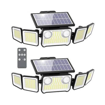 Onforu 6000LM Solar Lights Outdoor, 5 Heads Remote Control Solar Security Lights, IP65 Waterproof Motion Sensor Lights Flood Lights for Wall, Porch, Yard, 2 Pack