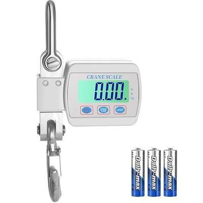 1100lbs 500kg Digital Crane Scale, Heavy Duty Hanging Scale with Backlit LCD, Tare, Unit Change Functions for Industrial Factory, Farm, Construction