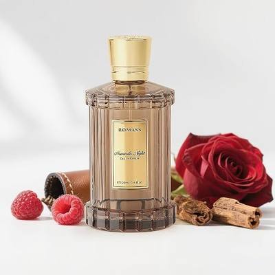 ROMASS Nomadic Night Long Lasting Unisex Oud Perfume - 3.4oz/100ml Eau de Parfum, Warm Woody Scent with Smoked Oud, Desert Sage, Rose & Raspberry, Gift for Men Women