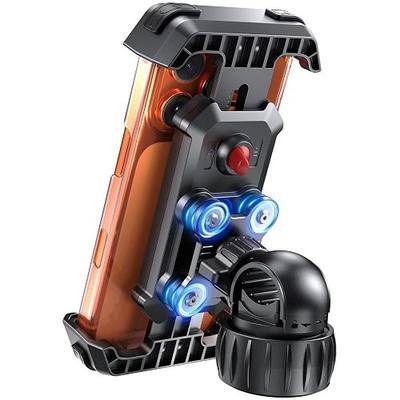 LOXP Anti-Shake Motorcycle Phone Mount with 2026 Dual Vibration Dampener | Universal Bike Phone Holder for iPhone 17/16/15/14/13 Series & Android 4.7-7", Handlebar Mount for Bicycle/Motorbike/Scooter