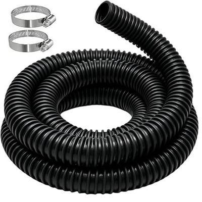 3" ID x 11' Length Heavy-Duty Car Exhaust Hose with Two Hose Clamps for Garage, EPDM Rubber Pipe for Automotive Exhaust Vent, 600°F Heat Resistant Spliceable Exhaust Tailpipe Hose for Auto Shop