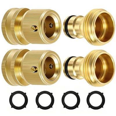 RainPoint Quick Connect Hose Fittings 3/4" GHT - Solid Brass Garden Hose Connectors, No-Leak Design & Universal Fit for Instant Connection (2 Sets)