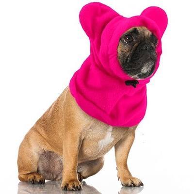 Winter Dog Hats Quiet Ears for Dogs Ear Muffs Pet Neck Warmer Scarf Hoodie Noise Protection Cover Beanie Head Wrap Costume for Pet Dog Cats(Rose Red,S)