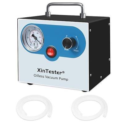 Xin Tester Lab Oilless Vacuum Pump, 15L/Min 110-220V Adjustable Oil Free Diaphragm Dual Pressure Vacuum Pump, Portable Quiet Liquid Filtration Fractionation for Professional Laboratory | Adjustable, 110-220V, Portable, Quiet