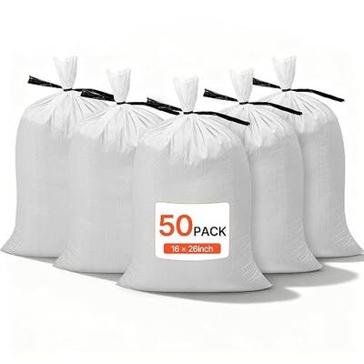 VEVOR Heavy Duty Sand Bags, 50Pack 14" x 26", Empty Sandbags for Flooding with Tie Strings, Woven Polypropylene Sand Bag with 1600 Hours of UV Protection, 50Lbs Capacity