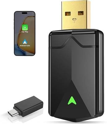 Wireless CarPlay Adapter– Android Auto Wireless Adapter, 5.8GHz Wi-Fi Plug & Play,Mini and Stable iOS 10+/Android 10+, Fast Auto-Connect for Cars 2016+ (1Pcs)