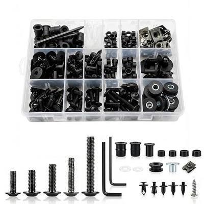 397PCS Motorcycle Fairing Bolt Kit, M4 M5 M6 Stainless Steel 304 | Fit for Honda GSXR Kawasaki Ninja Suzuki Yamaha, Anti-Rust & Hight Stenghth, Fairing Screws Rubber Well Nuts Fasteners Clips