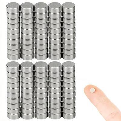 100pcs 4×2mm Mini Round Magnets for Nail Clippers, Measuring Artificial Nail Length, Multi-Use Cat Eye Nail Design Tools, Neodymium Magnet for Fridge Magnets, Crafts, Office Supplies