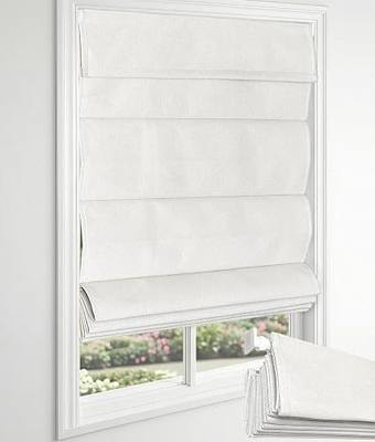 Blackout No Drill Roman Shades, 35" W x 64" H, Off White | Cordless Roman Shades for Indoor Windows, Thermal Insulated Room Darkening Fabric Blinds for Bedroom & Living Room