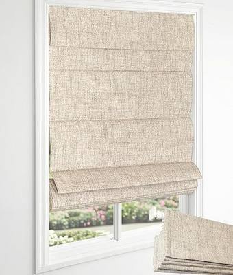 Blackout No Drill Roman Shades, 45" W x 64" H, Beige | Cordless Roman Shades for Indoor Windows, Thermal Insulated Room Darkening Fabric Blinds for Bedroom & Living Room