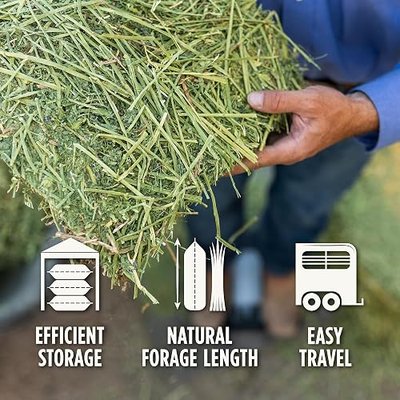 standlee Certified Timothy Grass Compressed Hay Bale, Timothy Hay for Horses and Livestock, 50 lbs
